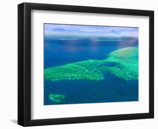 Aerial View of the Great Barrier Reef, Queensland, Australia-Miva Stock-Framed Photographic Print