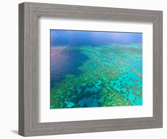 Aerial View of the Great Barrier Reef, Queensland, Australia-Miva Stock-Framed Photographic Print