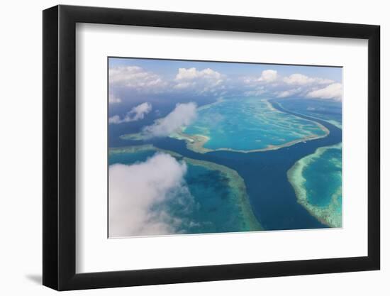 Aerial View of the Great Barrier Reef, Queensland, Australia-Peter Adams-Framed Photographic Print