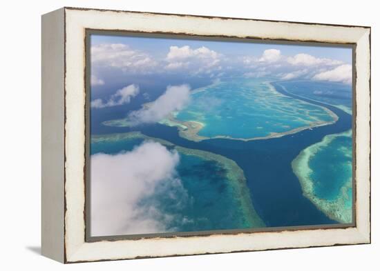 Aerial View of the Great Barrier Reef, Queensland, Australia-Peter Adams-Framed Premier Image Canvas
