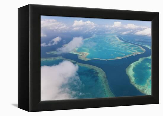 Aerial View of the Great Barrier Reef, Queensland, Australia-Peter Adams-Framed Premier Image Canvas