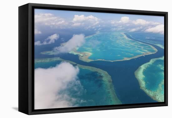 Aerial View of the Great Barrier Reef, Queensland, Australia-Peter Adams-Framed Premier Image Canvas