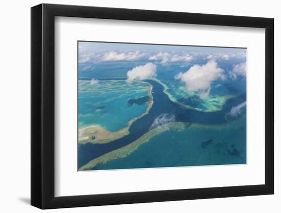 Aerial View of the Great Barrier Reef, Queensland, Australia-Peter Adams-Framed Photographic Print