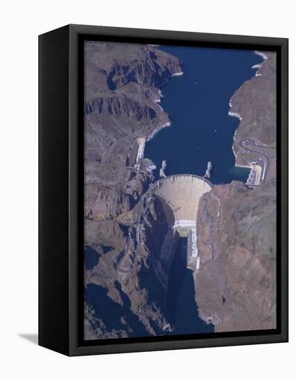 Aerial View of the Hoover Dam and Lake Mead, Nevada, USA-Amanda Hall-Framed Premier Image Canvas