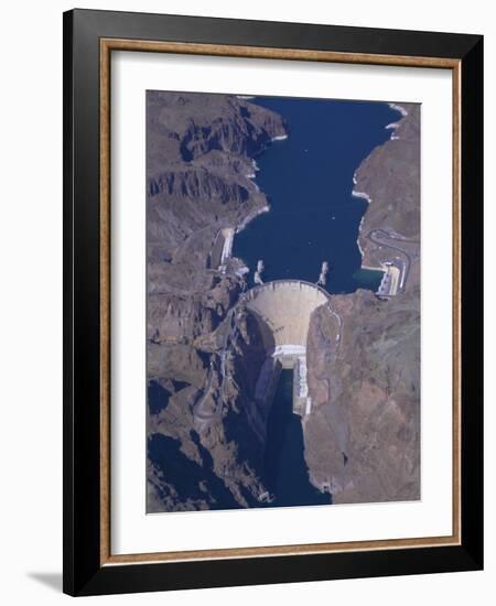 Aerial View of the Hoover Dam and Lake Mead, Nevada, USA-Amanda Hall-Framed Photographic Print