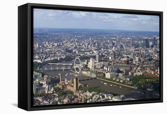 Aerial View of the Houses of Parliament-Peter Barritt-Framed Premier Image Canvas