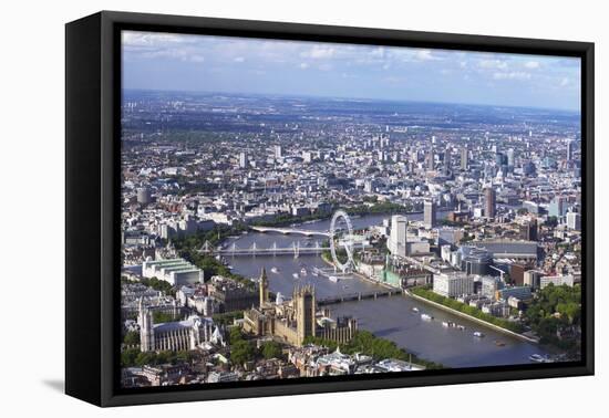 Aerial View of the Houses of Parliament-Peter Barritt-Framed Premier Image Canvas