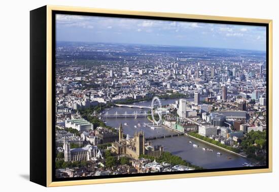 Aerial View of the Houses of Parliament-Peter Barritt-Framed Premier Image Canvas