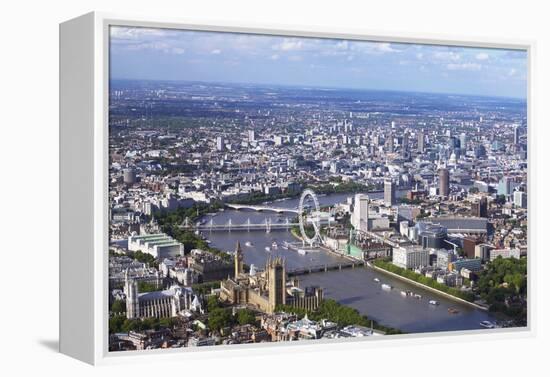 Aerial View of the Houses of Parliament-Peter Barritt-Framed Premier Image Canvas