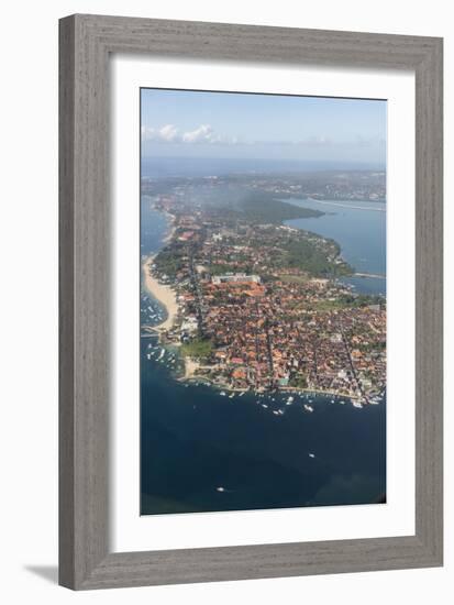 Aerial view of the island of Bali from a commercial flight, Flores Sea, Indonesia, Southeast Asia-Michael Nolan-Framed Photographic Print