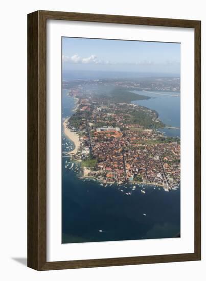 Aerial view of the island of Bali from a commercial flight, Flores Sea, Indonesia, Southeast Asia-Michael Nolan-Framed Photographic Print