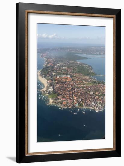 Aerial view of the island of Bali from a commercial flight, Flores Sea, Indonesia, Southeast Asia-Michael Nolan-Framed Photographic Print