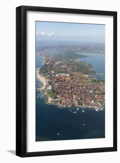 Aerial view of the island of Bali from a commercial flight, Flores Sea, Indonesia, Southeast Asia-Michael Nolan-Framed Photographic Print