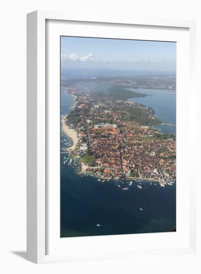 Aerial view of the island of Bali from a commercial flight, Flores Sea, Indonesia, Southeast Asia-Michael Nolan-Framed Photographic Print