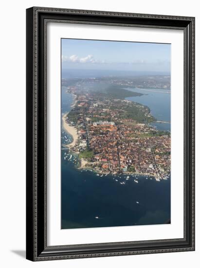 Aerial view of the island of Bali from a commercial flight, Flores Sea, Indonesia, Southeast Asia-Michael Nolan-Framed Photographic Print
