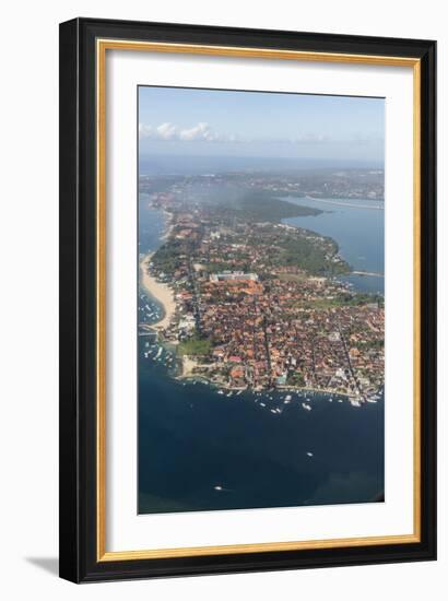 Aerial view of the island of Bali from a commercial flight, Flores Sea, Indonesia, Southeast Asia-Michael Nolan-Framed Photographic Print