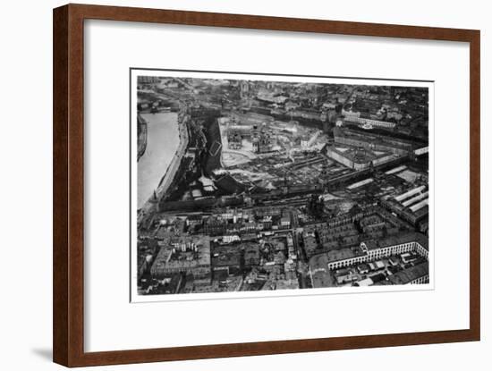 Aerial View of the Kremlin, Moscow, USSR, from a Zeppelin, 1930-null-Framed Giclee Print