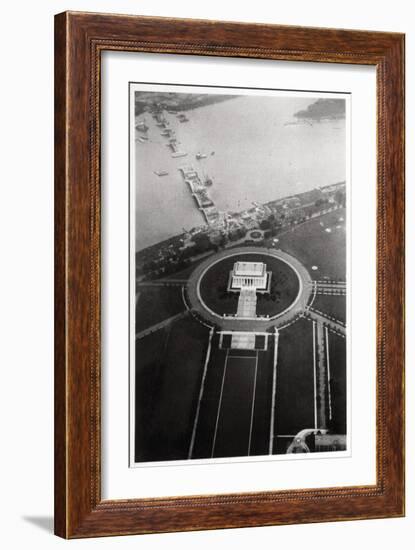 Aerial View of the Lincoln Memorial, Washington Dc, USA, from a Zeppelin, 1928-null-Framed Giclee Print