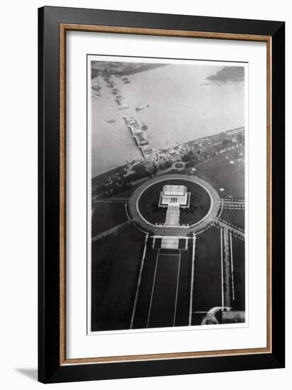 Aerial View of the Lincoln Memorial, Washington Dc, USA, from a Zeppelin, 1928-null-Framed Giclee Print