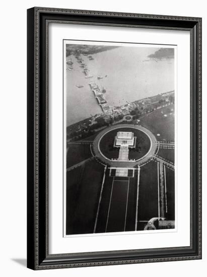 Aerial View of the Lincoln Memorial, Washington Dc, USA, from a Zeppelin, 1928-null-Framed Giclee Print