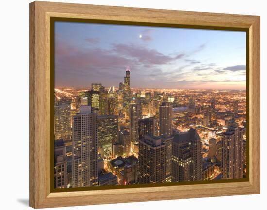 Aerial View of the Loop, Chicago, IL-Walter Bibikow-Framed Premier Image Canvas