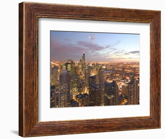 Aerial View of the Loop, Chicago, IL-Walter Bibikow-Framed Photographic Print