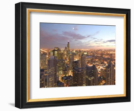 Aerial View of the Loop, Chicago, IL-Walter Bibikow-Framed Photographic Print