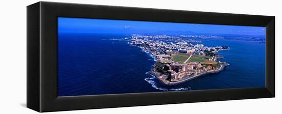 Aerial View of the Morro Castle, San Juan, Puerto Rico-null-Framed Stretched Canvas