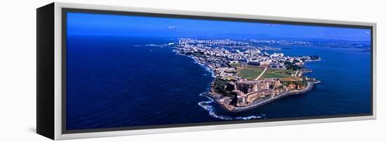 Aerial View of the Morro Castle, San Juan, Puerto Rico-null-Framed Stretched Canvas