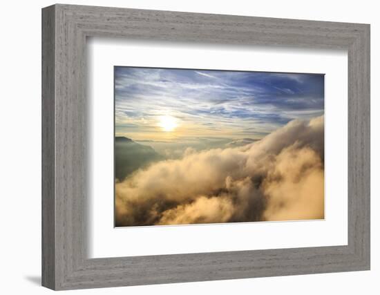 Aerial View of the Mountain Range of Odle Surrounded by Clouds-Roberto Moiola-Framed Photographic Print