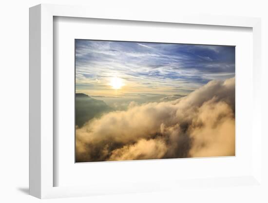 Aerial View of the Mountain Range of Odle Surrounded by Clouds-Roberto Moiola-Framed Photographic Print
