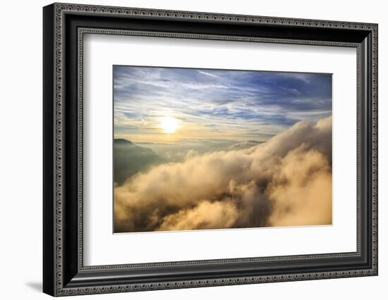 Aerial View of the Mountain Range of Odle Surrounded by Clouds-Roberto Moiola-Framed Photographic Print