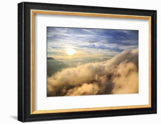 Aerial View of the Mountain Range of Odle Surrounded by Clouds-Roberto Moiola-Framed Photographic Print