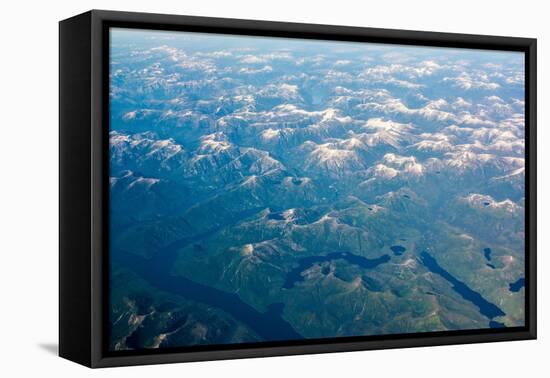 Aerial view of the mountains of Southeast Alaska, USA-Mark A Johnson-Framed Premier Image Canvas