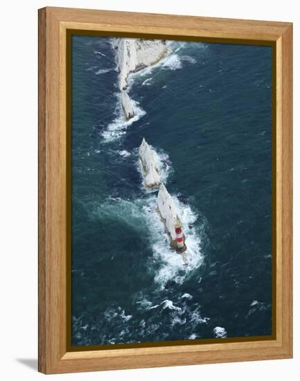 Aerial View of the Needles, Isle of Wight, England, United Kingdom, Europe-Peter Barritt-Framed Premier Image Canvas