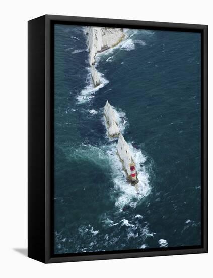 Aerial View of the Needles, Isle of Wight, England, United Kingdom, Europe-Peter Barritt-Framed Premier Image Canvas