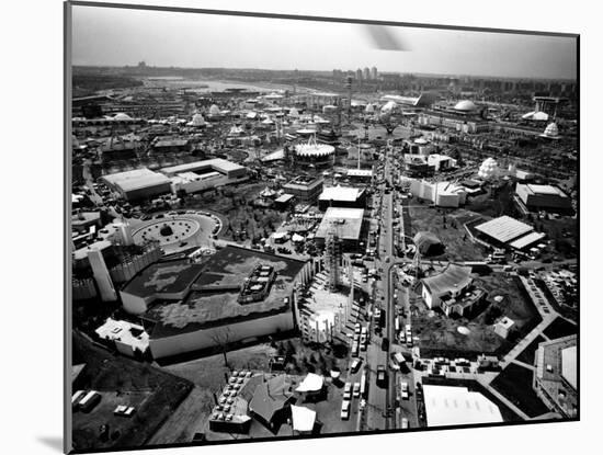 Aerial View of the New York World's Fair, Flushing Meadows Park, Queens, April 21, 1964-null-Mounted Photo