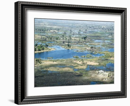 Aerial view of the Okavango Delta during drought conditions in early fall, Botswana-Michael Nolan-Framed Photographic Print