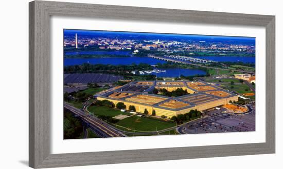 Aerial view of The Pentagon at dusk, Washington DC, USA-null-Framed Photographic Print