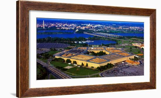 Aerial view of The Pentagon at dusk, Washington DC, USA-null-Framed Photographic Print