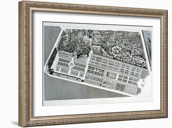 Aerial View of the Plan of the Jardin Des Plantes in Paris, 1842-null-Framed Giclee Print