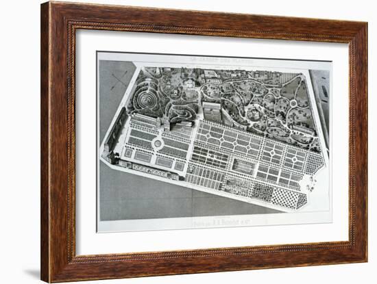 Aerial View of the Plan of the Jardin Des Plantes in Paris, 1842-null-Framed Giclee Print