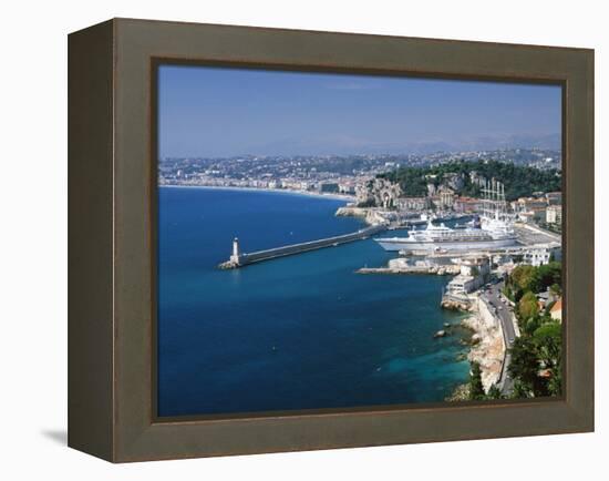 Aerial View of the Port, Nice, France-Charles Sleicher-Framed Premier Image Canvas