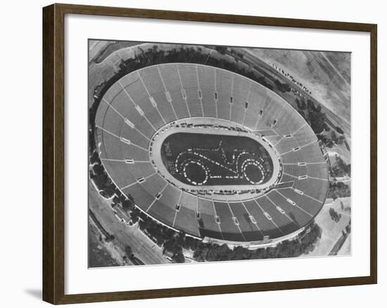 Aerial View of the Rose Bowl Half Time Show-Allan Grant-Framed Photographic Print