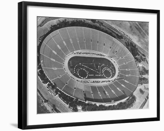 Aerial View of the Rose Bowl Half Time Show-Allan Grant-Framed Photographic Print