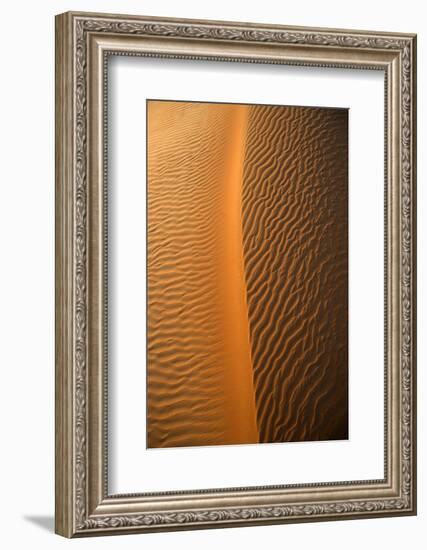 Aerial view of the sand dunes of the Arabian Desert next to Dubai, United Arab Emirates-Miva Stock-Framed Photographic Print