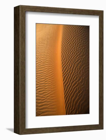 Aerial view of the sand dunes of the Arabian Desert next to Dubai, United Arab Emirates-Miva Stock-Framed Photographic Print