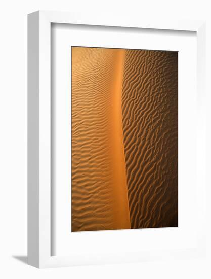 Aerial view of the sand dunes of the Arabian Desert next to Dubai, United Arab Emirates-Miva Stock-Framed Photographic Print