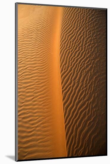 Aerial view of the sand dunes of the Arabian Desert next to Dubai, United Arab Emirates-Miva Stock-Mounted Photographic Print