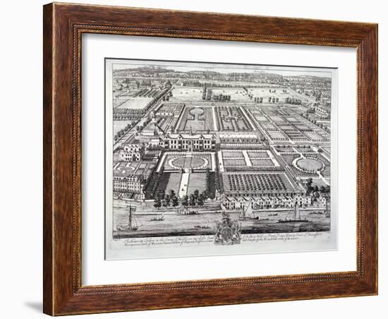 Aerial View of the Seat of the Dukes of Beaufort, Chelsea, London, C1720-Johannes Kip-Framed Giclee Print